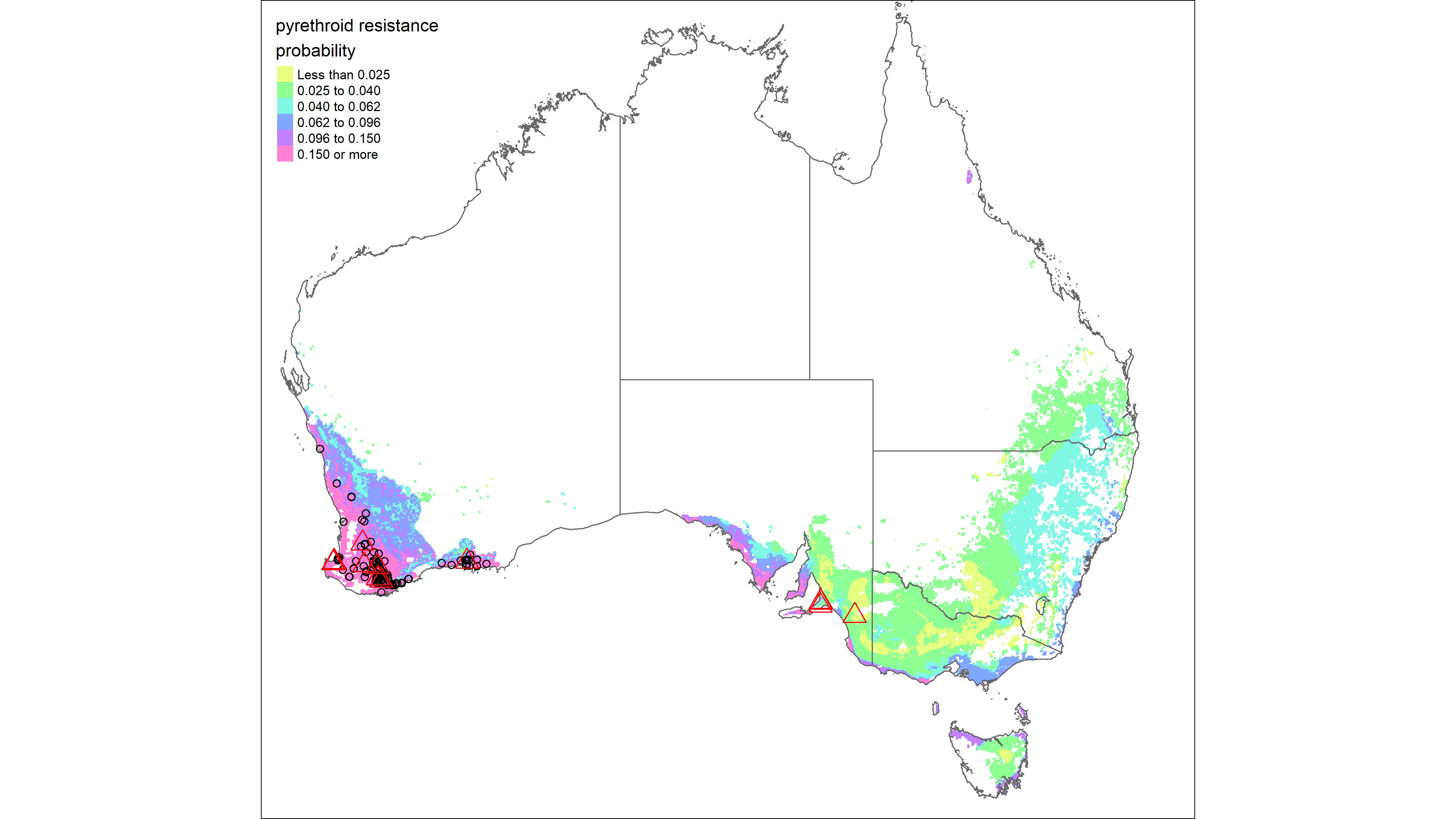 Resistance in RLEM is related to chemical pressure (average number of chemicals used annually), and is also more likely to develop in regions with particular climatic properties. The study highlighted risks in eastern Australia before the recent detection of resistance in SA, and will be used to guide resistance management in the future.
