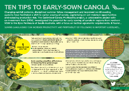 Ten Tips to Early-Sown Canola cover image