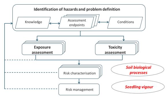 Figure 1. Risk assessment framework used to assess the potential scale of reduced soil and crop health due to herbicide residues in soil.