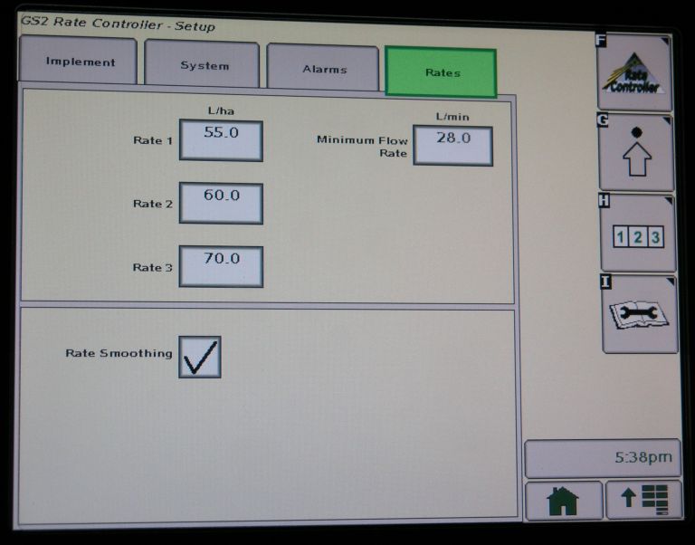 John Deere Gold Acres minimum setting