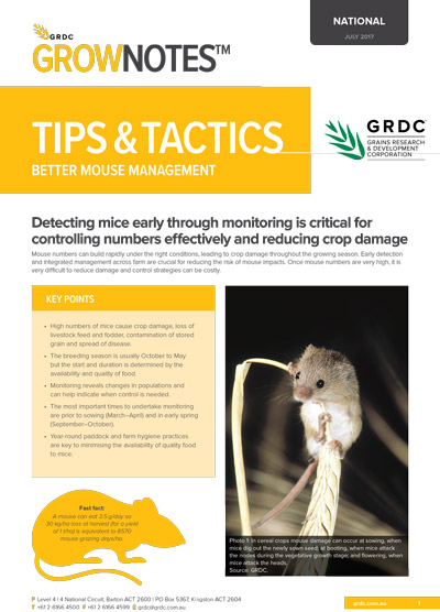 GRDC Tips and Tactics Better Mouse Management cover image