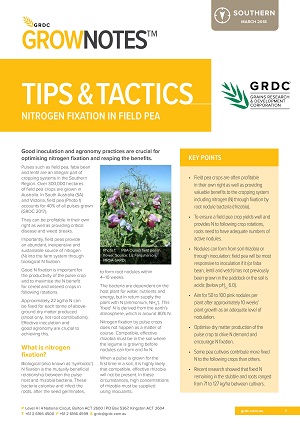 Tips and Tactics Nitrogen fixation in field pea cover image