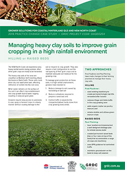 Managing heavy clay soils to improve grain cropping in a high rainfall environment cover image