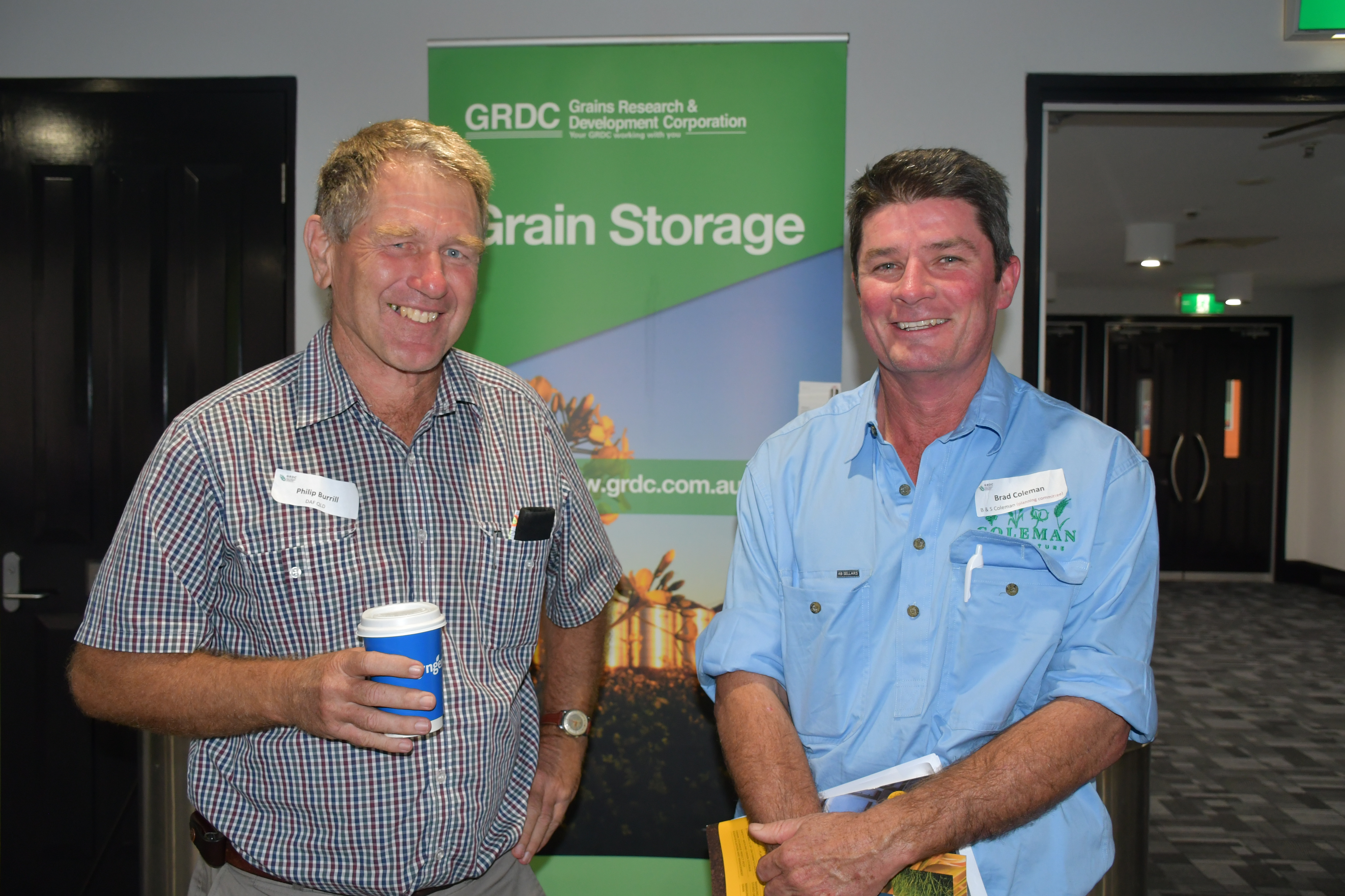 Philip Burrill and Brad Coleman at the Narrabri GRDC Grains Research Update