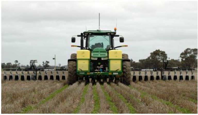 WeedSeeker units can be mounted under shields for inter-row spraying