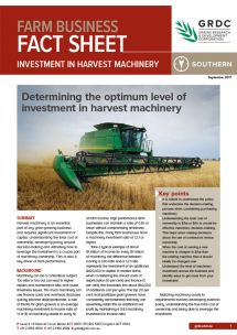 Determining the optimum level of investment in harvest machinery Fact Sheet cover