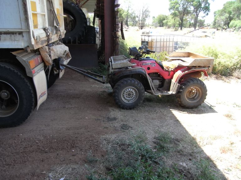 Bike behind trailer