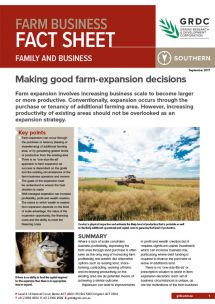 Making good farm-expansion decisions Fact Sheet cover image