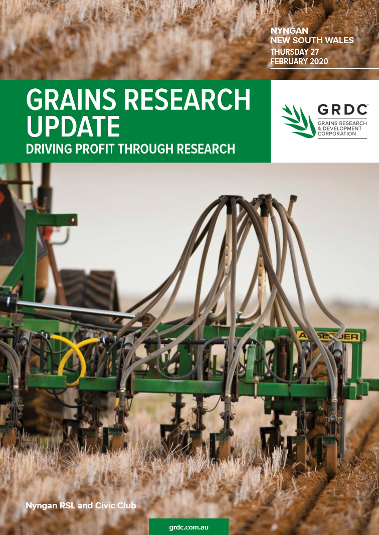 Proceedings cover for the GRDC Grains Research Update in Nyngan 2020