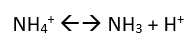 This is the equilibrium between ammonium (NH4+) and ammonia (NH3)