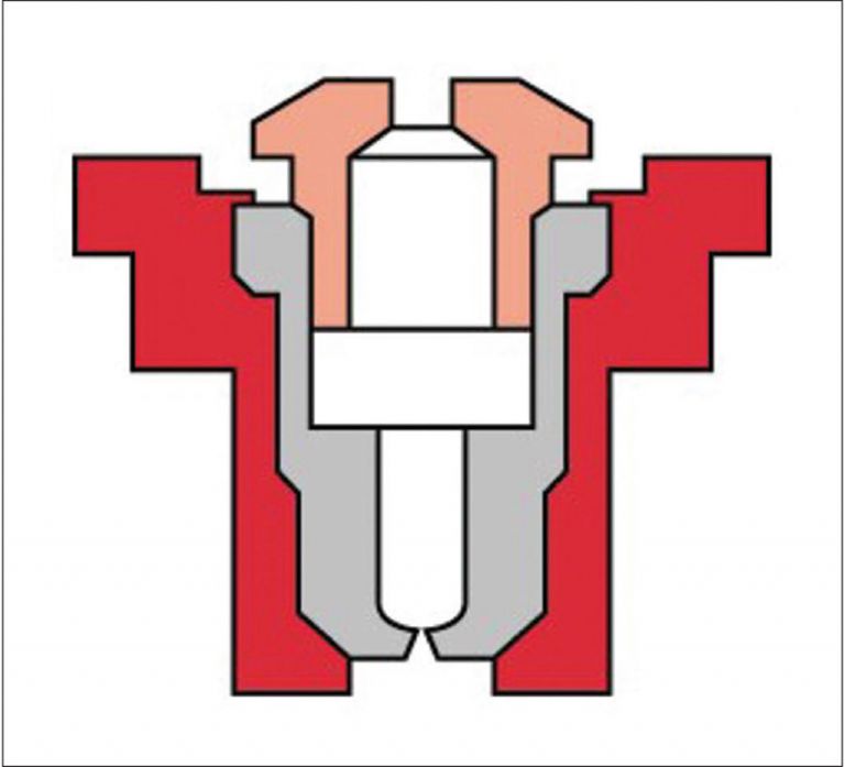 Figure 10 cross-section of a pre-orifice nozzle