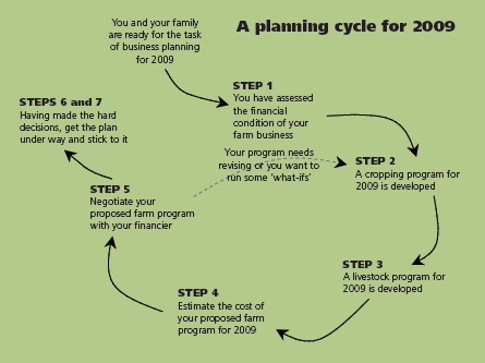 A info graphic illustrating a planning cycle for 2009