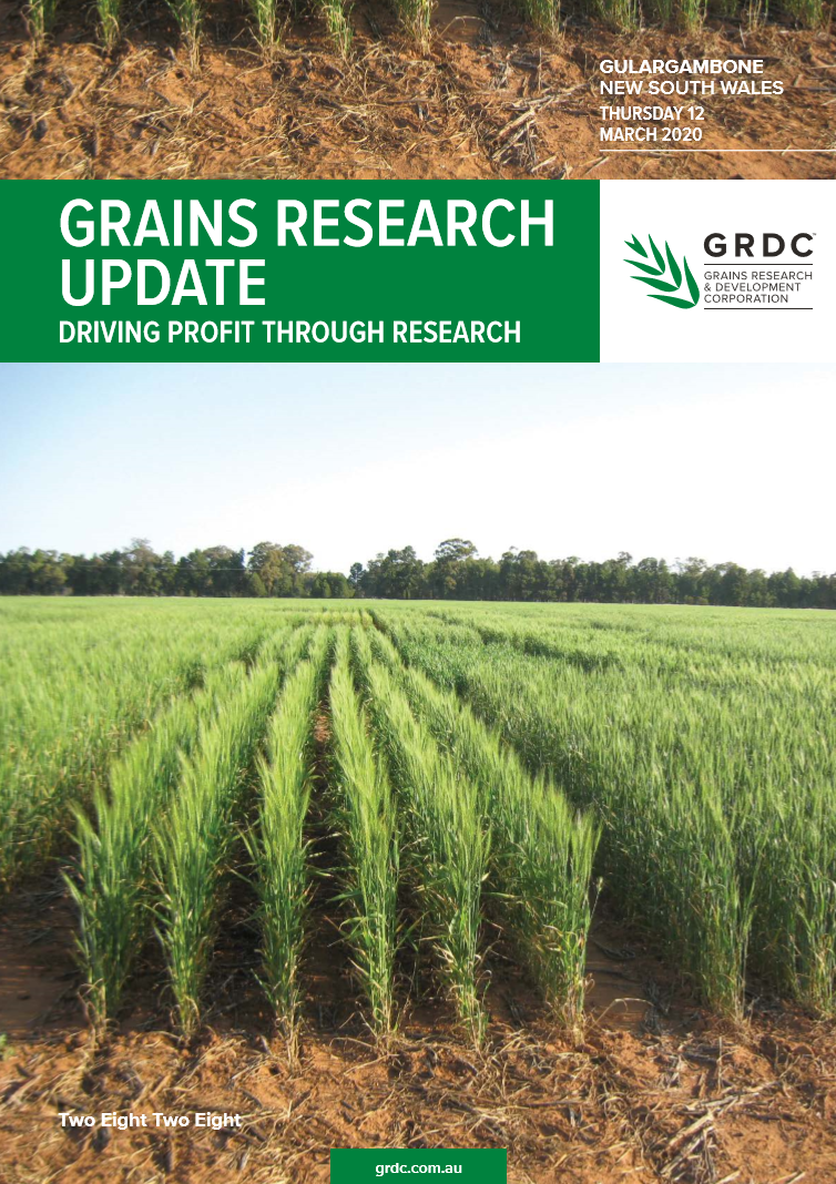 Proceedings cover for the GRDC Grains Research Update in Gulargambone 2020