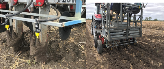 Images of machinery re-applying phosphorus and potassium trials