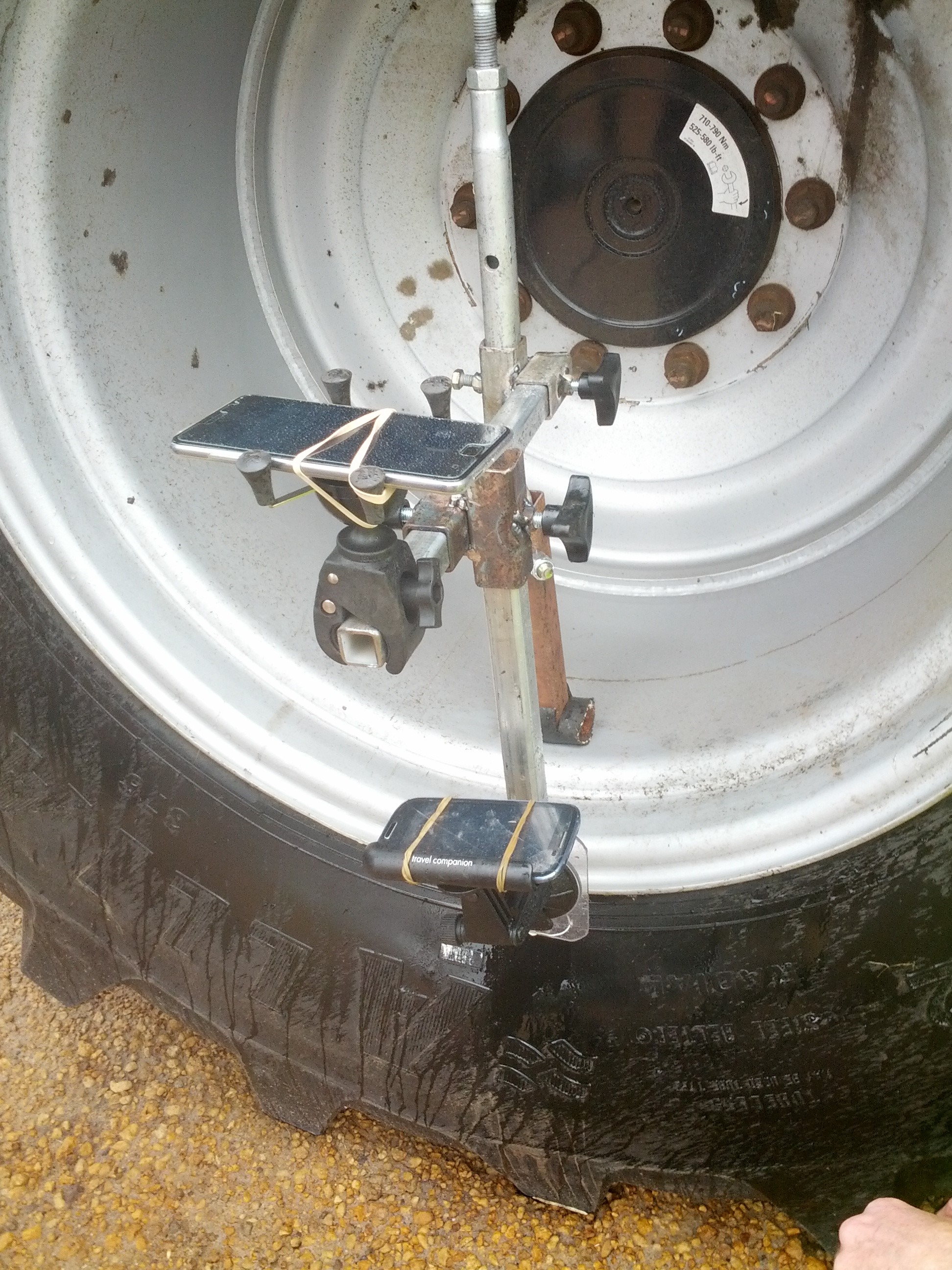 The WheelCam attached to a Case header.