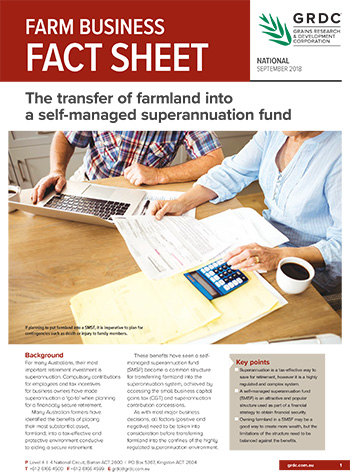 The transfer of farmland into a self-managed superannuation fund fact sheet cover image