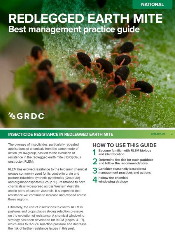 Redlegged earth mite best management practice guide -     GRDC