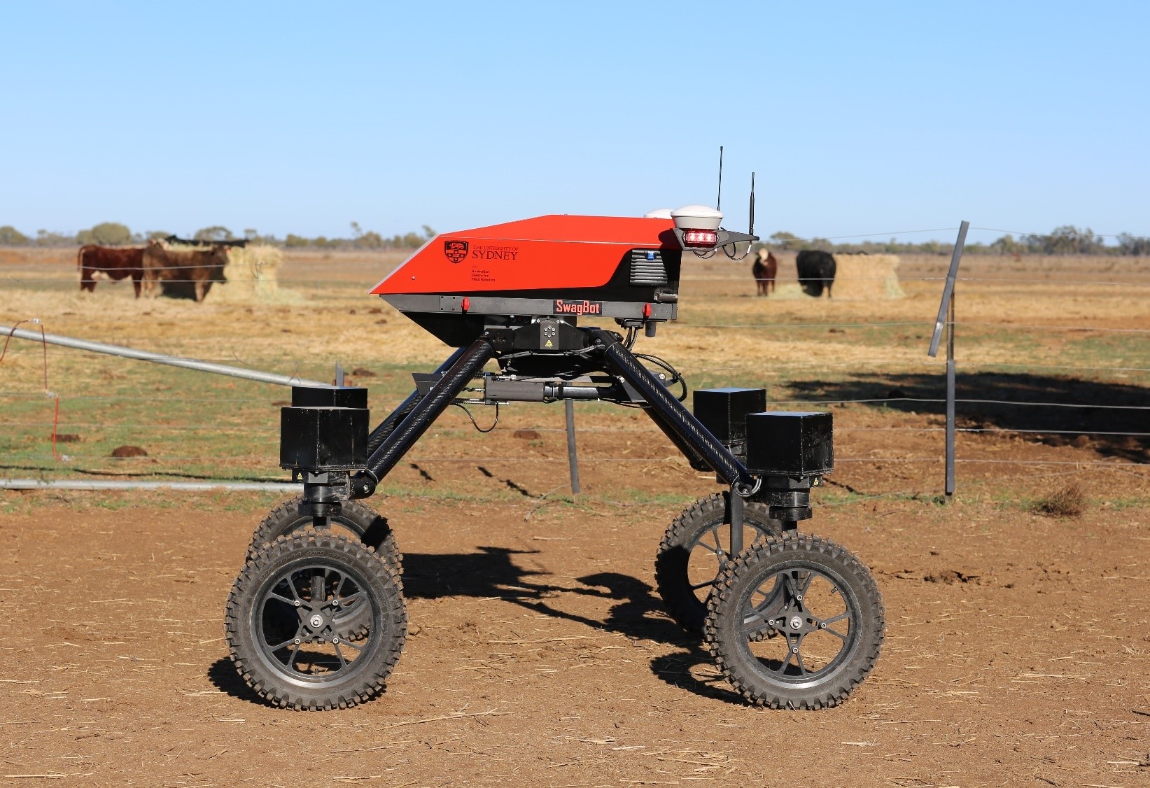 SwagBot was originally designed as an all-terrain cattle farming robot.