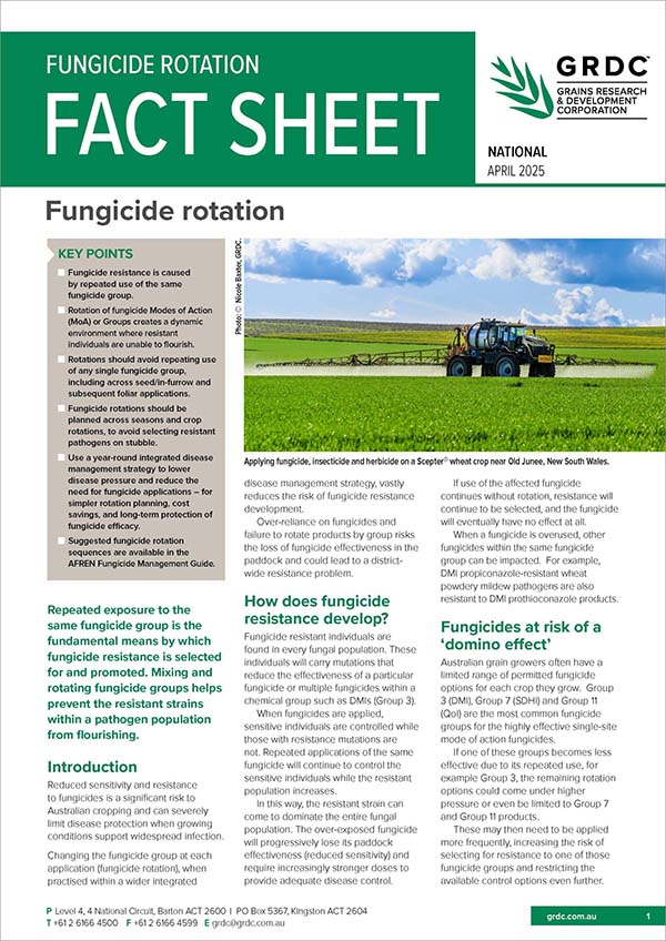 Fungicide rotation - GRDC
