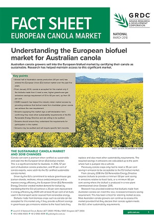 European Canola Markets fact sheet cover image