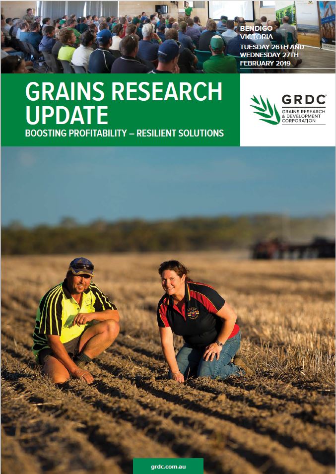 2019 Bendigo GRDC Grains Research Update cover.