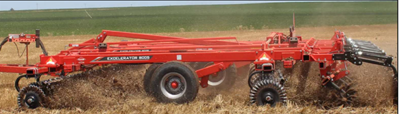 Figure 1 is a photograph of an Excelerator mulcher in a cereal crop