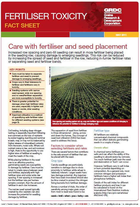 fertiliser toxicity factsheet cover page