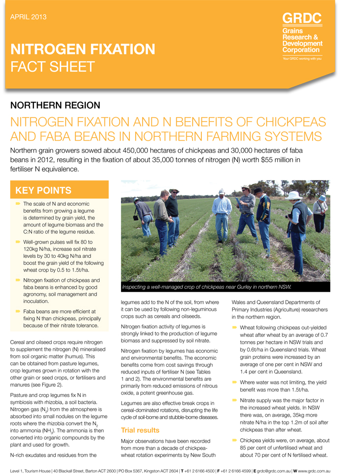 Front page Nitrogen Fixation and N benefits of chickpeas and faba beans in northern farming systems thumbnail image