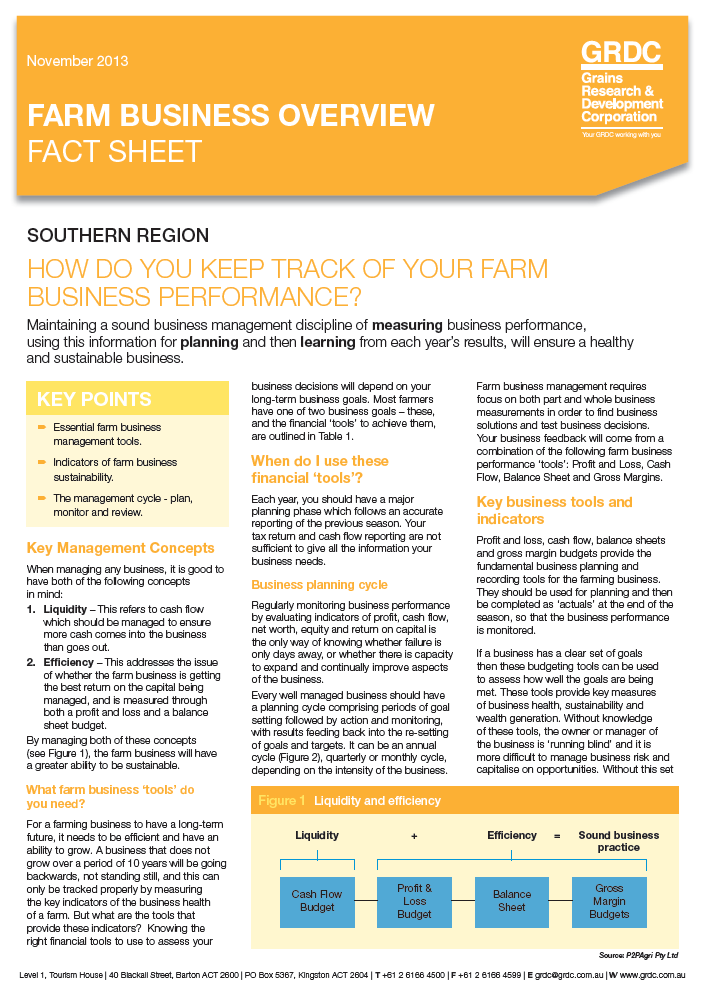 Farm Business Overview Fact Sheet