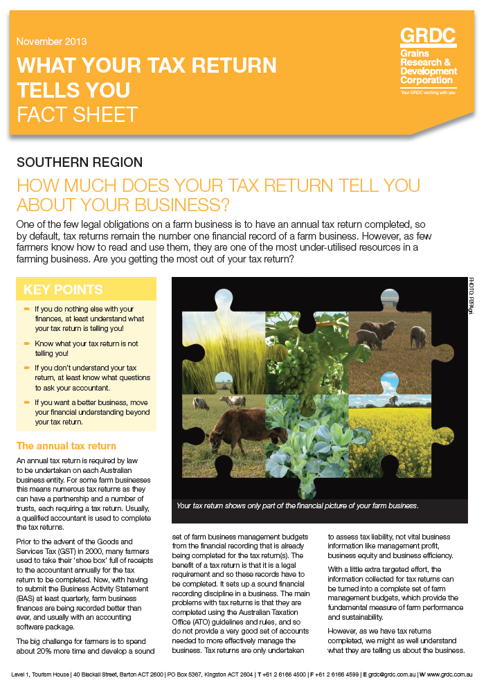 What your tax return tells you Fact Sheet
