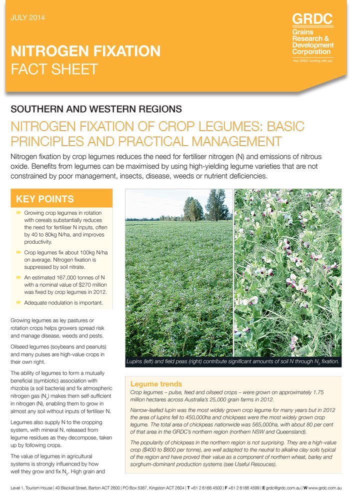 Nitrogen fixation of crop legumes: basic principles and practical management thumbnail image