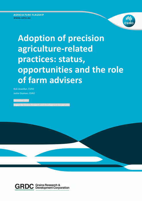 Cover page for research paper Adoption of precision agriculture related practices