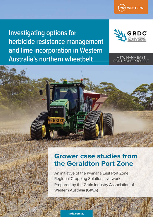 herbicide resistance management and lime incorporation western australia cover image