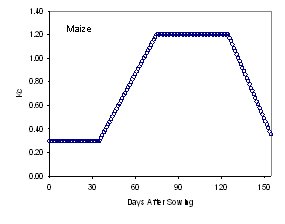 Figure 5: Crop coefficient (Kc) curve for maize (Allen et al., 1998).