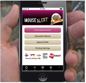 Figure 2. MouseAlert smart phone app www.mousealert.org.au