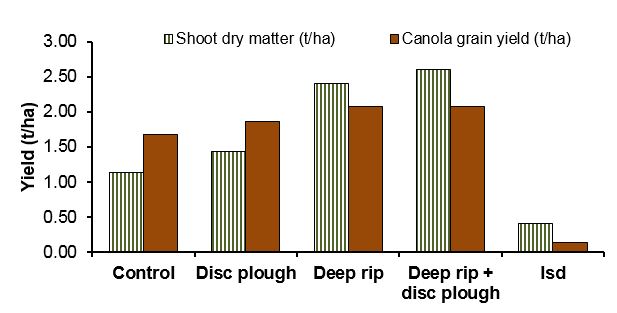 Histogram of yield when different tillage methods are used 