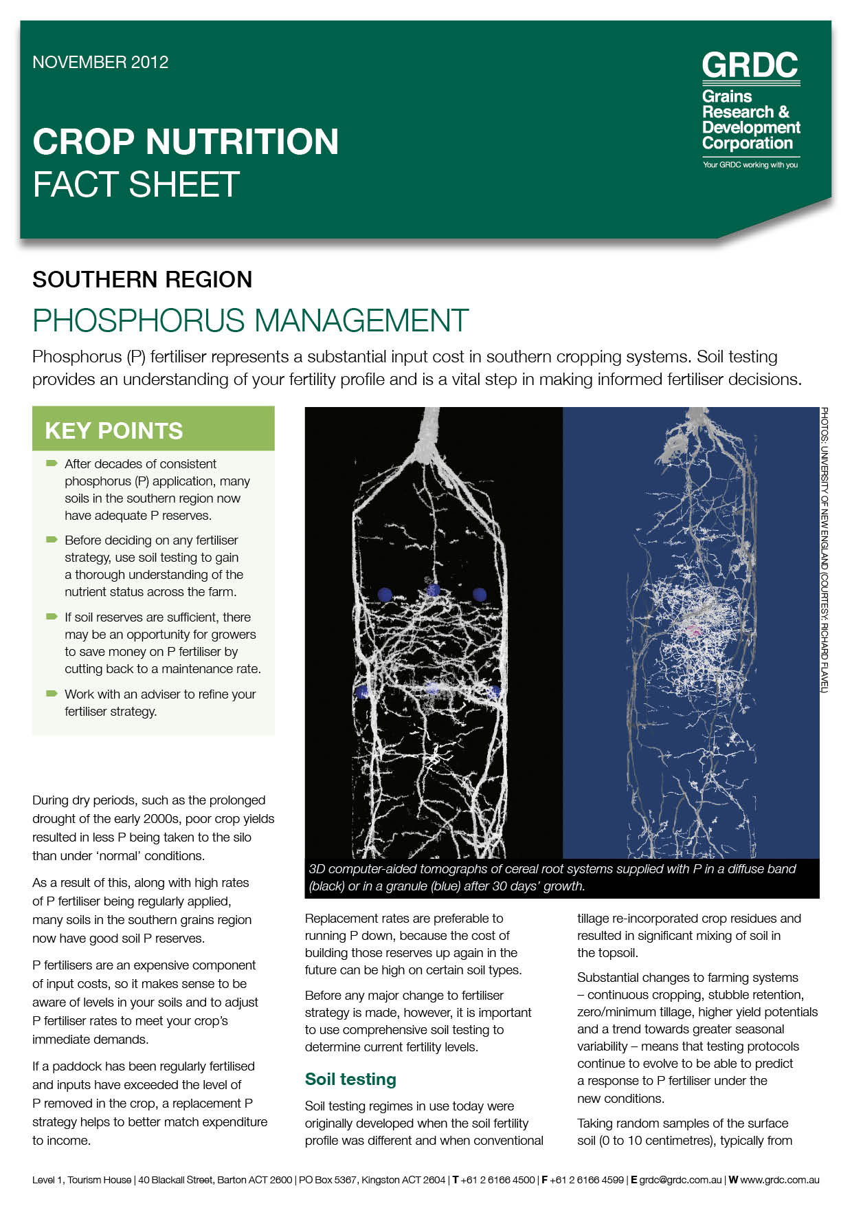 Image of Phosphorus Management Southern Region Fact Sheet